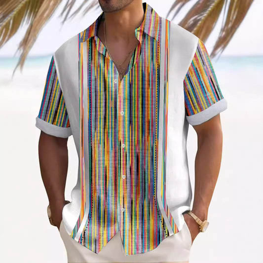 Stylish Men's Printed Shirt - Loose Fit & Casual Short Sleeve Top - Buy Center