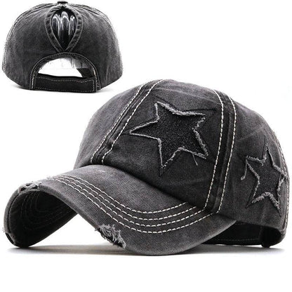 Buycenter Washed Pentagram Baseball Cap - Adjustable & Breathable for All - Buy Center