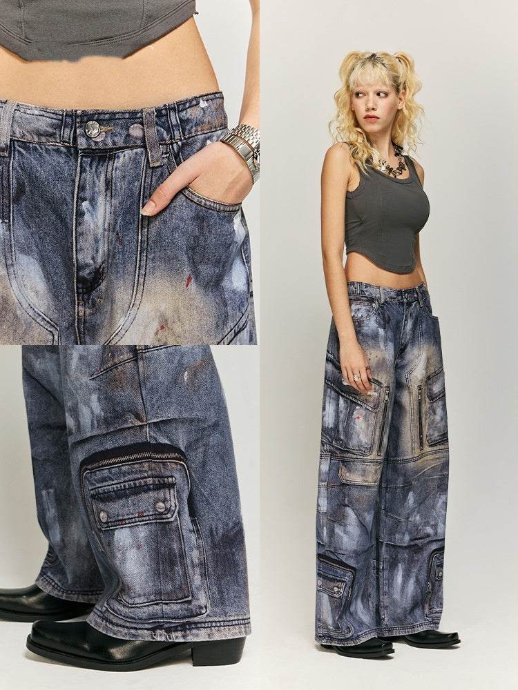 Buycenter Multi-Pocket Jeans for Men & Women - Stylish Straight-Leg Fit - Buy Center