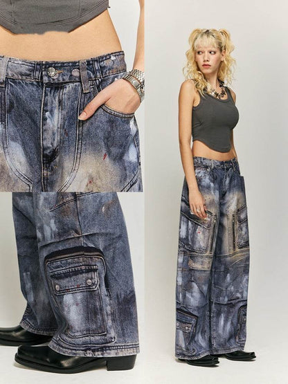 Buycenter Multi-Pocket Jeans for Men & Women - Stylish Straight-Leg Fit - Buy Center