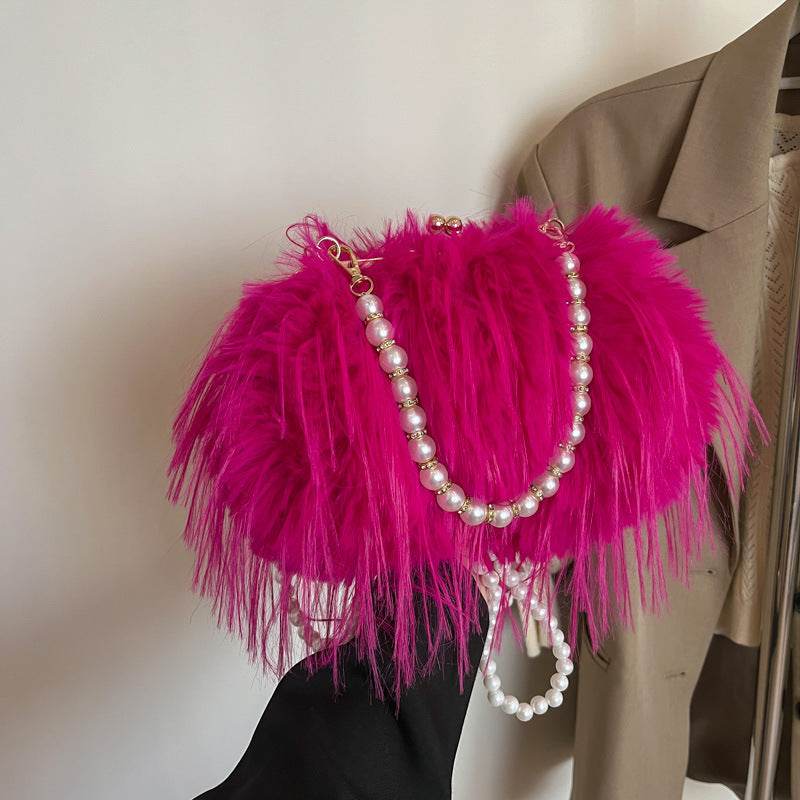 Buycenter Sweet Girl Plush Backpack - Portable Crossbody in Rose Red & More - Buy Center