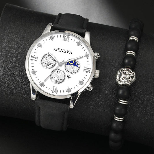 Buy Center Men's Casual Quartz Watch - Stylish Imagination with Imitation Leather Strap - Buy Center