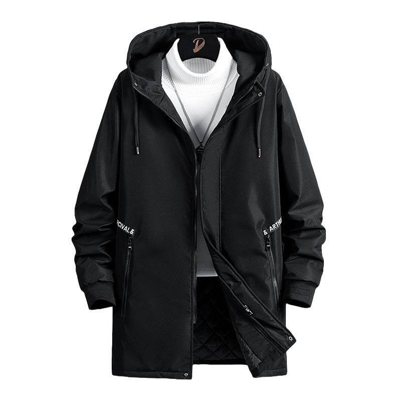 Trendy Men's Hooded Trench Coat - Stylish Spring Autumn Parka 10XL Size - Buy Center