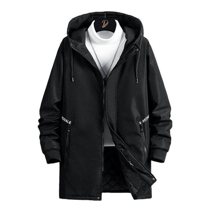 Trendy Men's Hooded Trench Coat - Stylish Spring Autumn Parka 10XL Size - Buy Center