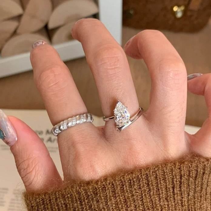 High-Grade Retro Copper Open Ring - Stylish Drop-Shaped Design for Women - Buy Center