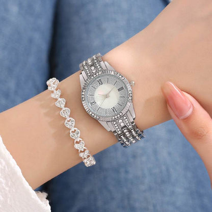 Buycenter Luxury Women's Bracelet Set - Diamond-Embedded Quartz Watch - Buy Center