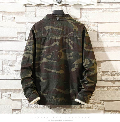 Buycenter Men's Camouflage Denim Jacket - Stylish Autumn Coat for All Sizes - Buy Center