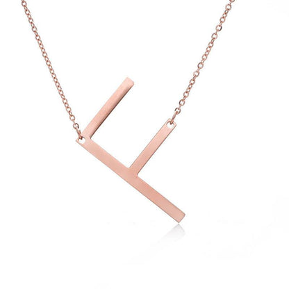 Fabulous Rose Gold Initial Letter Pendant Necklace - Premium K-Gold Design - Buy Center