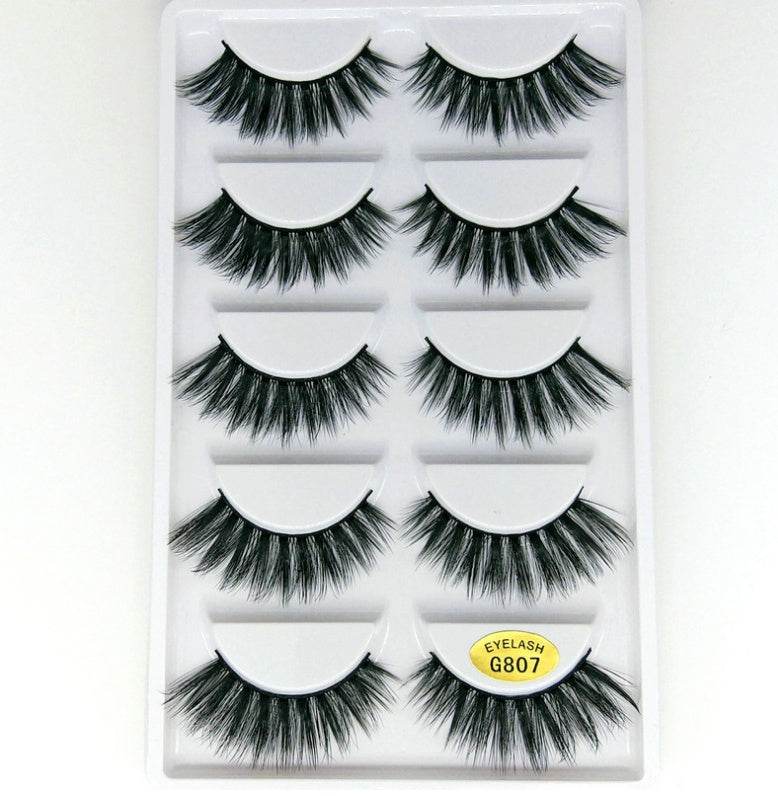 Luxurious 3D Mink Hair False Eyelashes - 5 Pairs for Stunning Volume - Buy Center