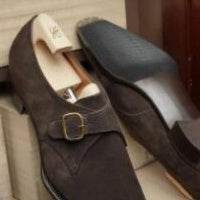 Men's Belt Buckle Shoes - Premium Brown & Dark Suede Formal Footwear - Buy Center