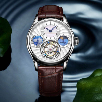 Buycenter Hollow Automatic Men's Mechanical Watch - Elegant Sapphire Dial - Buy Center