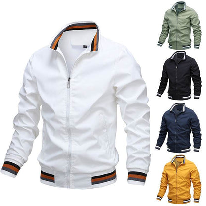 Buycenter Men's Sports Jacket - Simple Fit, Stand-Up Collar, Zipper Style - Buy Center