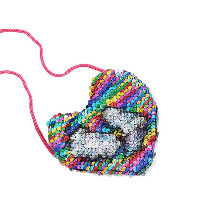Heart-Shaped Sequined Purse Lanyard - Stylish Girls' Accessory for Gifts - Buy Center