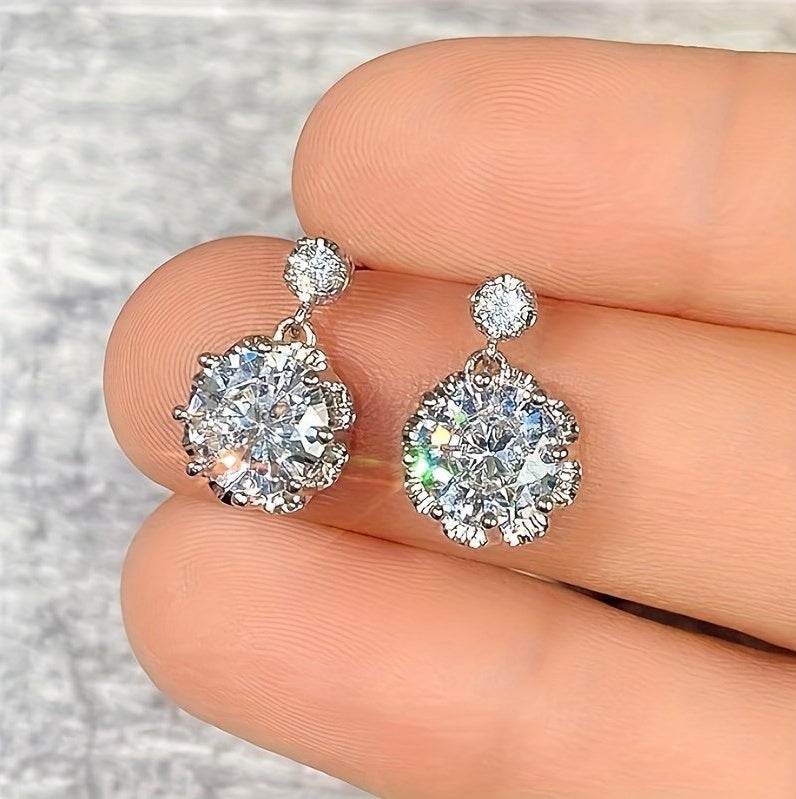 Elegant Moissanite Drop Earrings - Hypoallergenic White Gold Jewelry - Buy Center