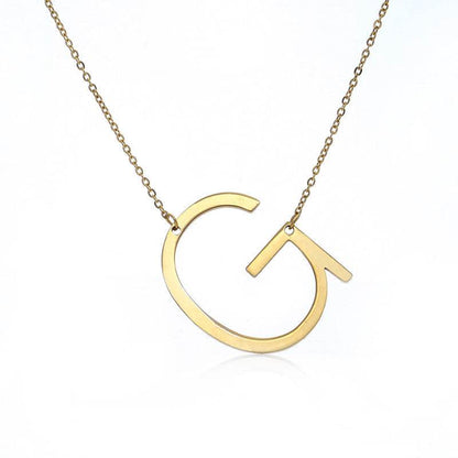 Fabulous Rose Gold Initial Letter Pendant Necklace - Premium K-Gold Design - Buy Center