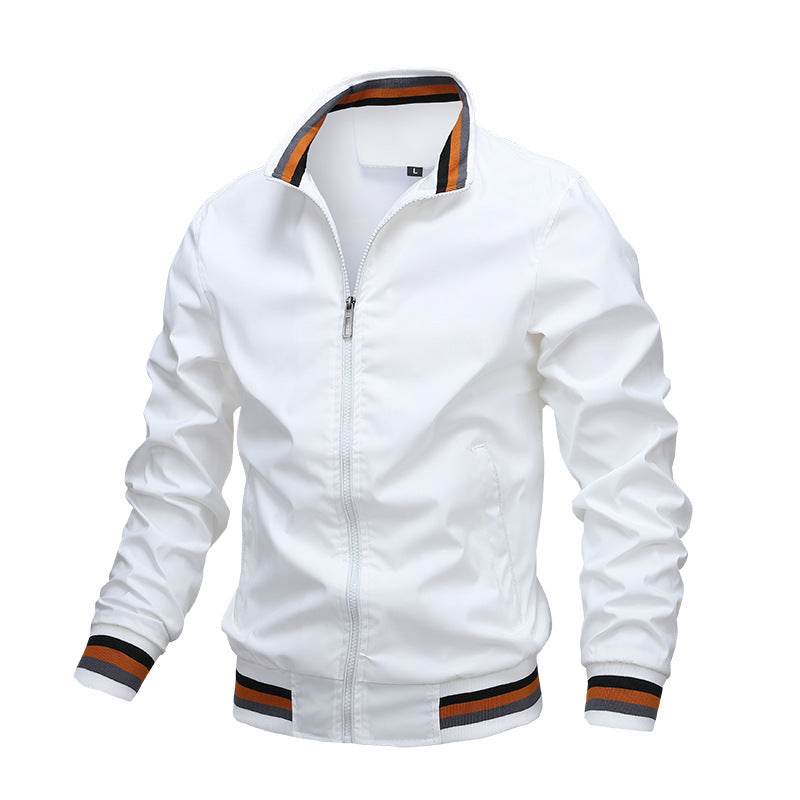 Buycenter Men's Sports Jacket - Simple Fit, Stand-Up Collar, Zipper Style - Buy Center