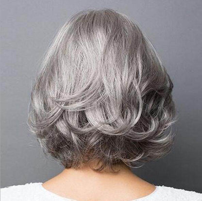 Silver Gray Short Curly Wig - Stylish Bobo Look for Any Occasion - Buy Center