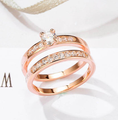Elegant Rose Gold Ring with Diamonds - Perfect for Any Occasion 2025 - Buy Center