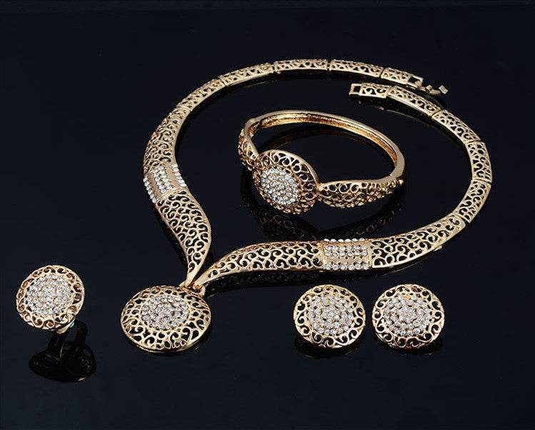Elegant Four-Piece Fine Jewelry Set - Necklace, Earrings, and Ring 2025 - Buy Center