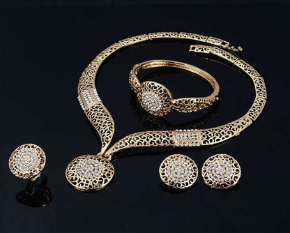 Elegant Four-Piece Fine Jewelry Set - Necklace, Earrings, and Ring 2025 - Buy Center