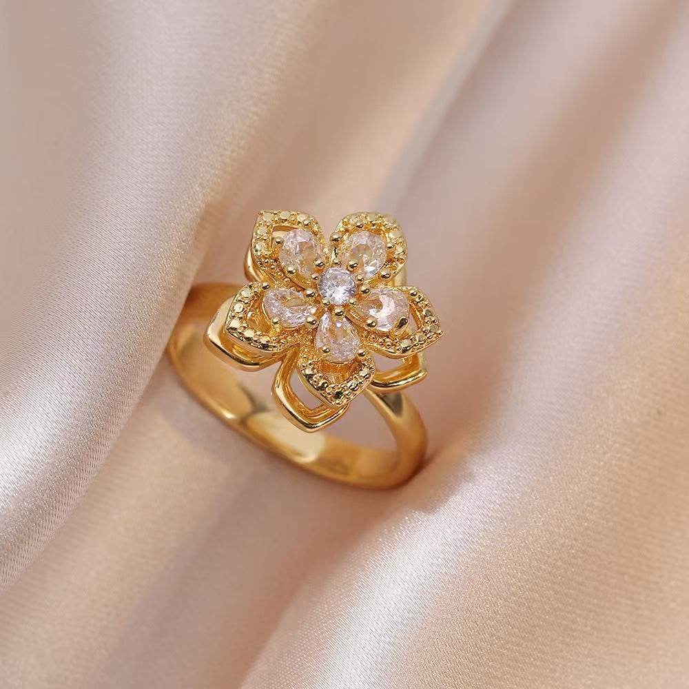 Buy Center Fully Jeweled Loving Heart Ring - Unique Temperamental Style - Buy Center