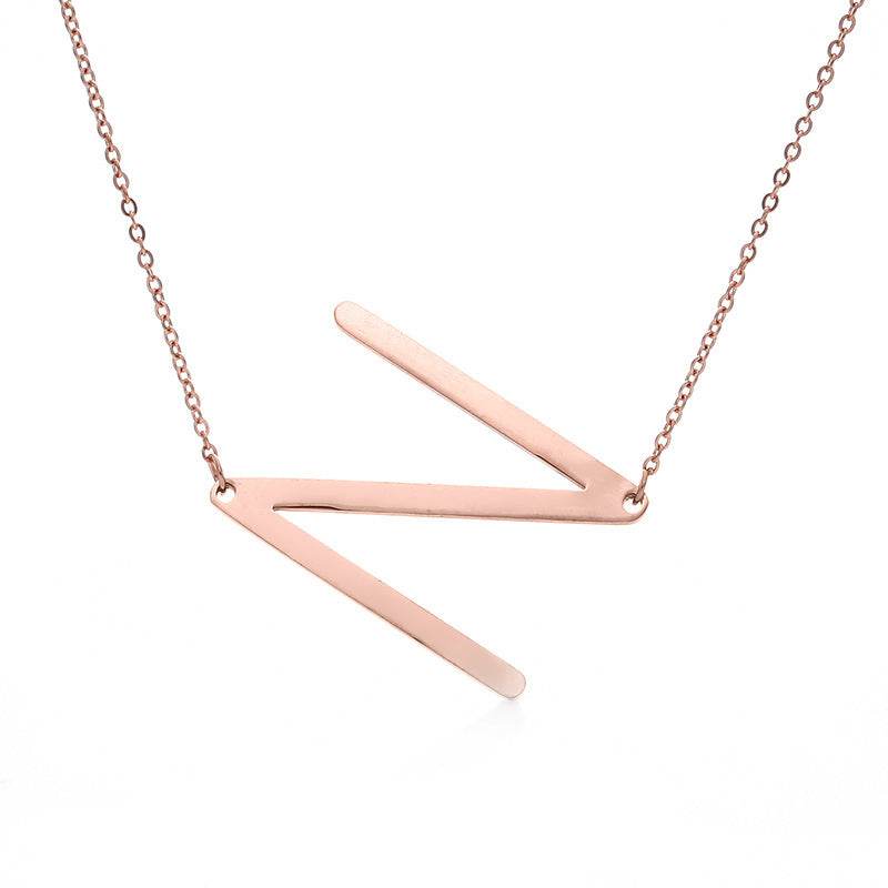 Fabulous Rose Gold Initial Letter Pendant Necklace - Premium K-Gold Design - Buy Center