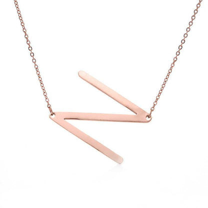 Fabulous Rose Gold Initial Letter Pendant Necklace - Premium K-Gold Design - Buy Center