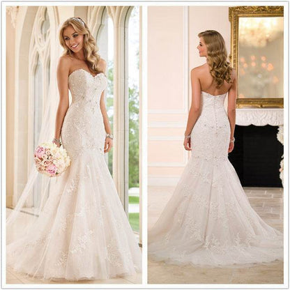 Buycenter Lace Wedding Dress Tube Top - Long Trailing Skirt Style - Buy Center