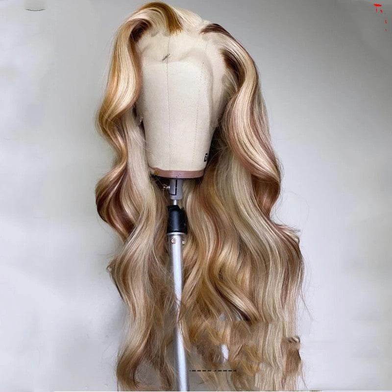 Nabeauty Brown Blonde Human Hair Wig - 22-28 Inch, Pre-Plucked Lace - Buy Center