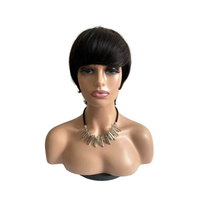 Short Straight Wig for Women - 100% Real Human Hair, Stylish Design - Buy Center