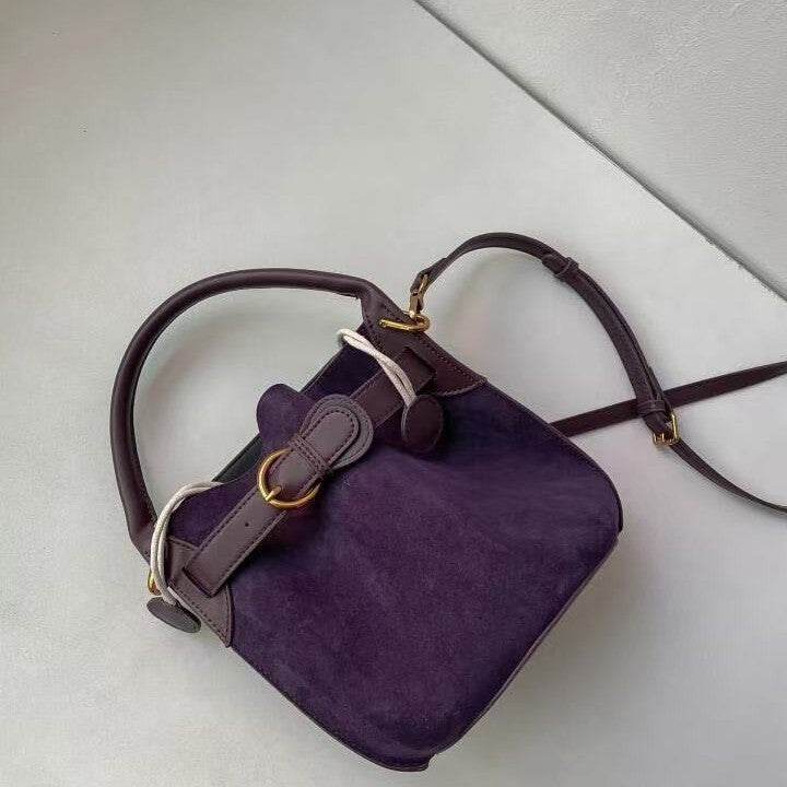 Buycenter Purple Velvet Bucket Bag - Stylish Women's Shoulder Messenger - Buy Center