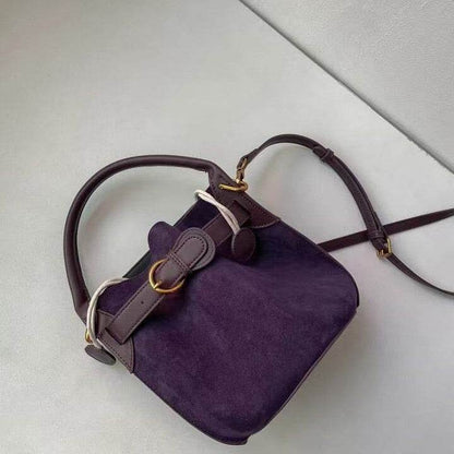 Buycenter Purple Velvet Bucket Bag - Stylish Women's Shoulder Messenger - Buy Center