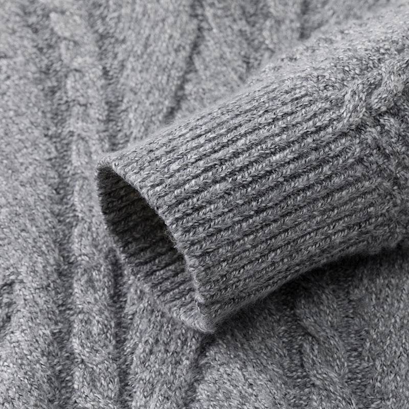 Buycenter Men's Thickened V-Neck Woolen Sweater - Warm Winter Pullover - Buy Center