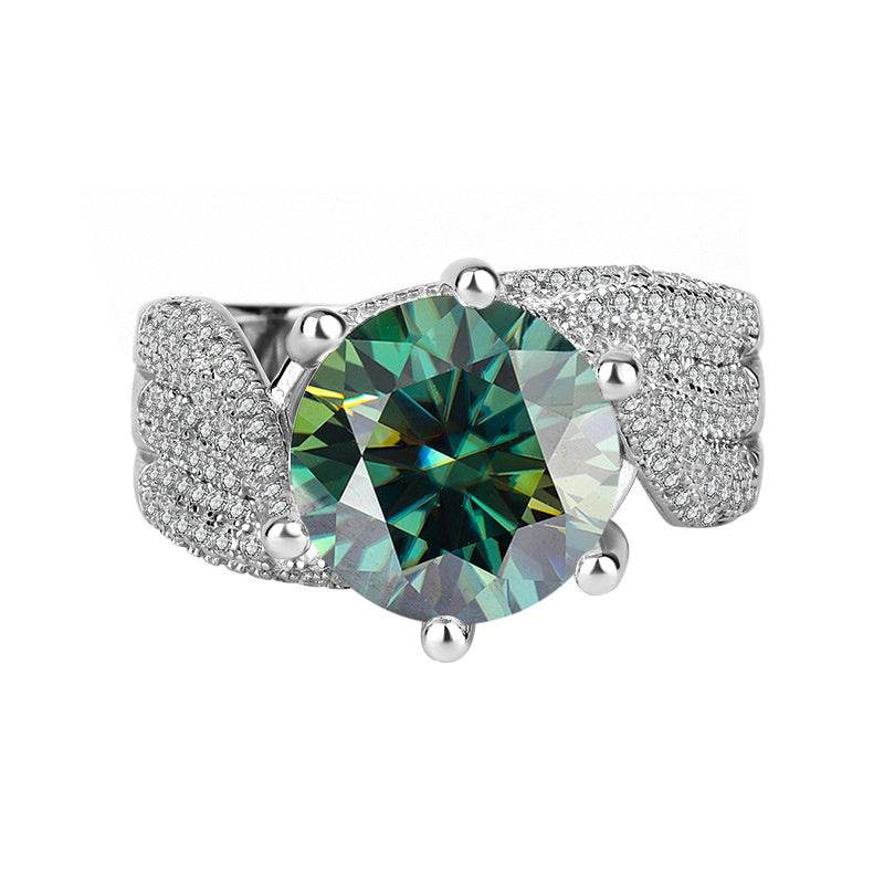 Buycenter 925 Sterling Silver Moissanite Heart Ring - d-e Color - Buy Center