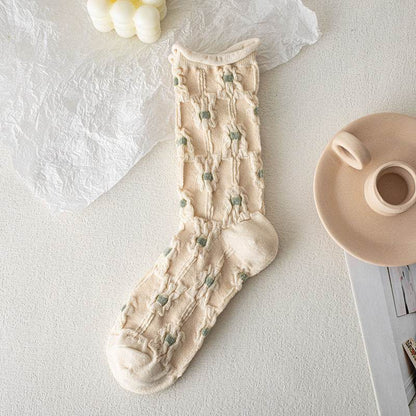 Retro Women's Thin Flower Socks - Antibacterial, Sweat Absorbent Style - Buy Center