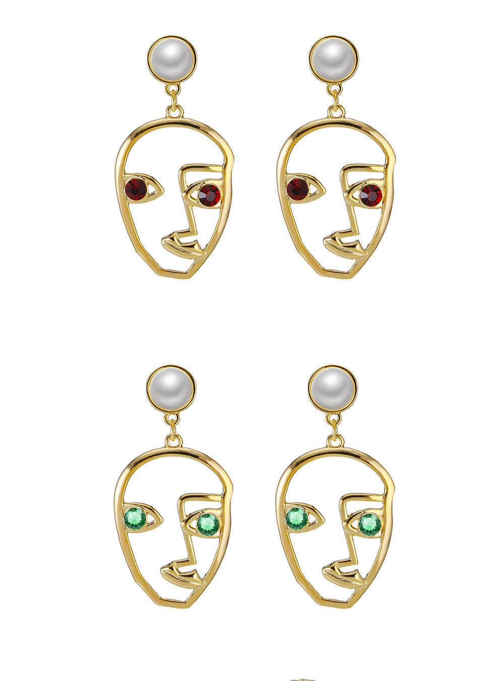 Elegant Korean Personality Pearl Design Earrings - Geometric Alloy Style - Buy Center