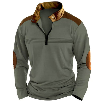 Men's Long Sleeve Polo Shirt with Zipper - Stylish & Comfortable in Multiple Colors - Buy Center