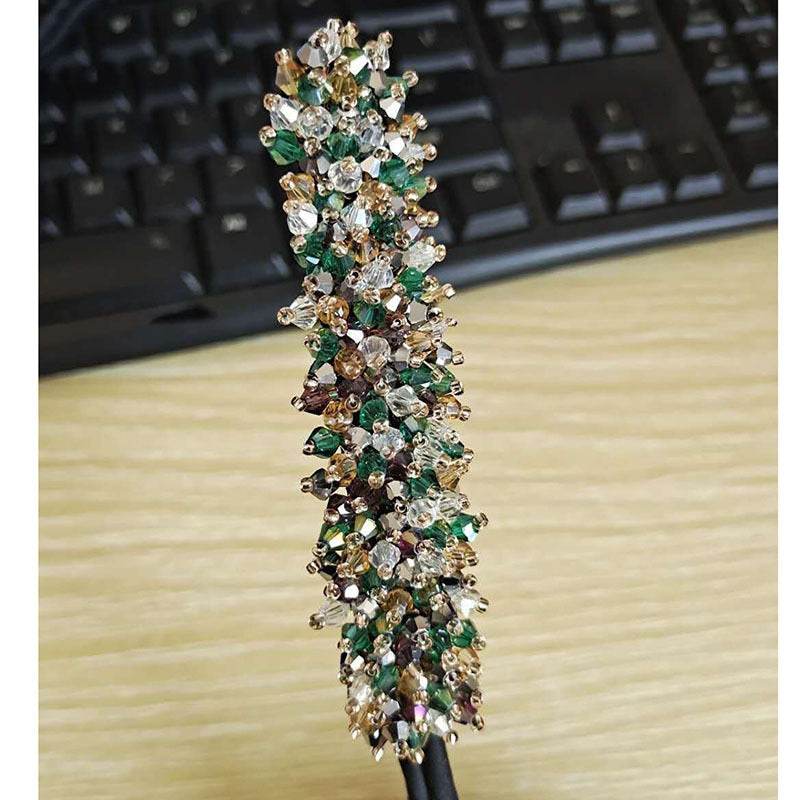 Korean Flower Bud Crystal Hairpin - Elegant Headgear for Stunning Braids - Buy Center