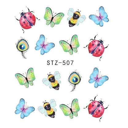Butterfly Flower Nail Art Stickers - DIY Water Transfer Decals for Manicures - Buy Center