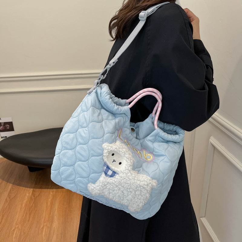 Adorable Cartoon Embroidery Crossbody Bag - Drawstring Shoulder Style - Buy Center
