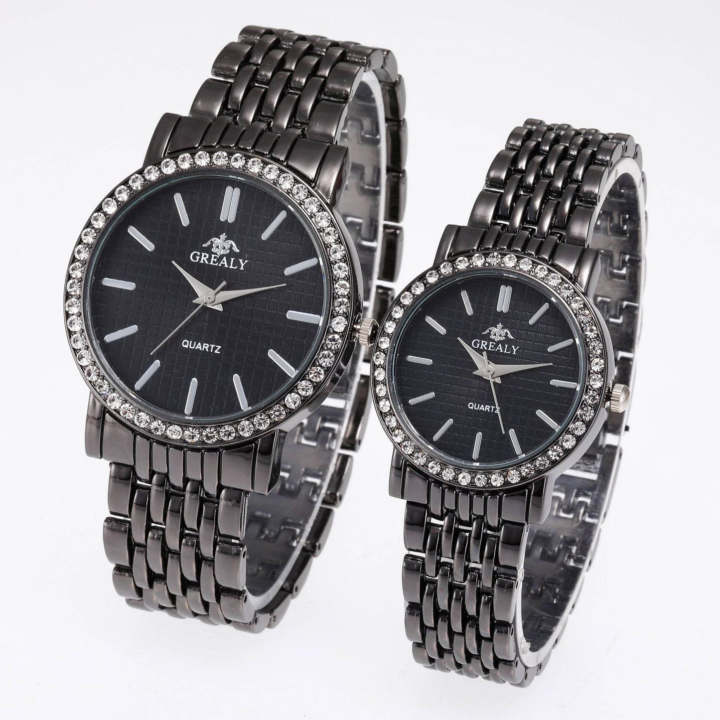 Casual Quartz Watches for Men & Women - Stylish Steel Strap with Diamonds - Buy Center
