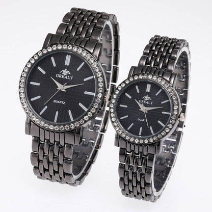 Casual Quartz Watches for Men & Women - Stylish Steel Strap with Diamonds - Buy Center