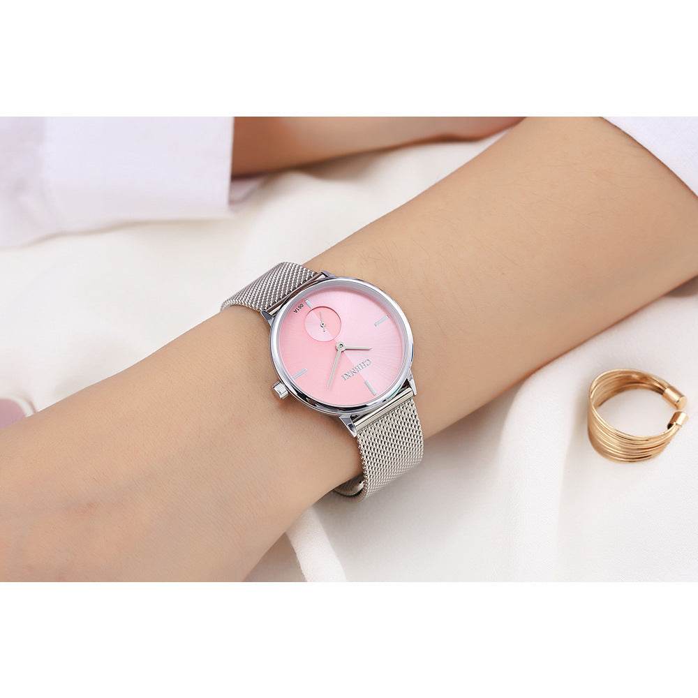 Spot Ultra-Thin Women's Quartz Watch - Waterproof Steel Mesh Belt Style - Buy Center