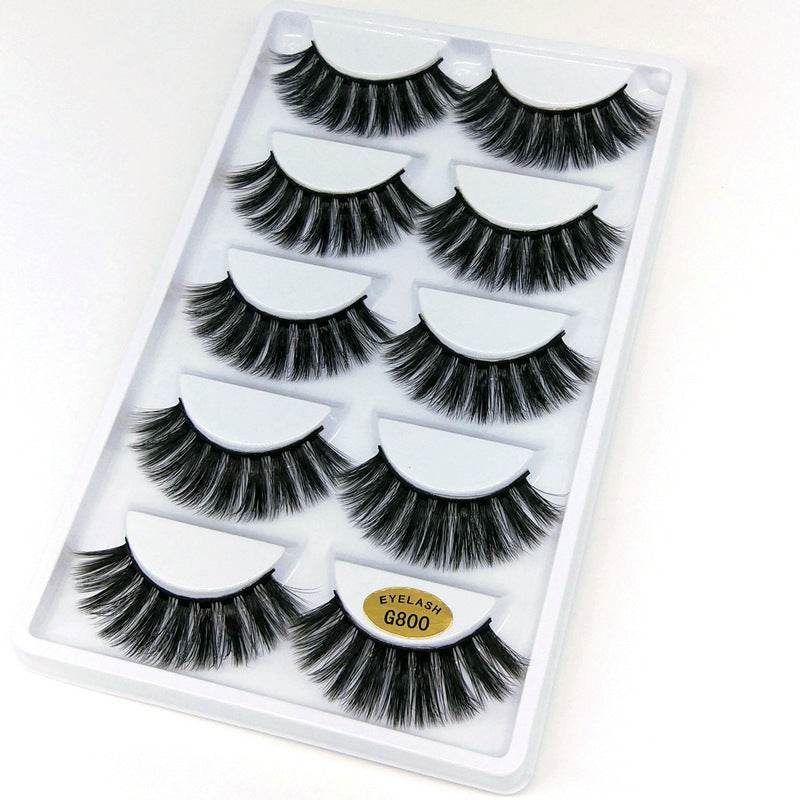 Luxurious 3D Mink Hair False Eyelashes - 5 Pairs for Stunning Volume - Buy Center