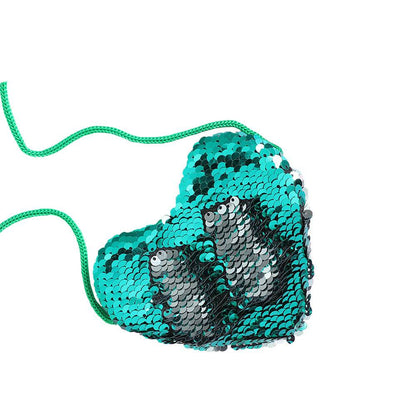 Heart-Shaped Sequined Purse Lanyard - Stylish Girls' Accessory for Gifts - Buy Center
