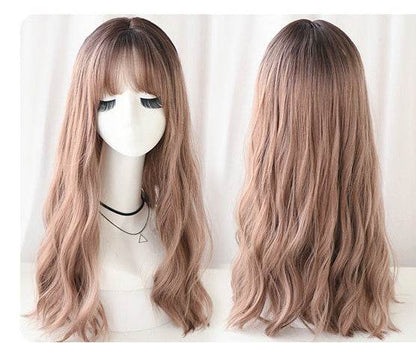 Corn Long Curly Hair Wig - 50CM High Temperature Fiber, Cold Brown - Buy Center