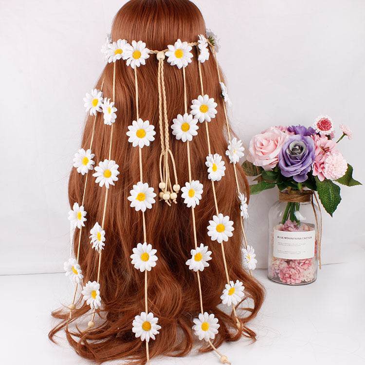Bohemian Sun Flower Hair Band - Handmade Daisy Garland Accessory - Buy Center