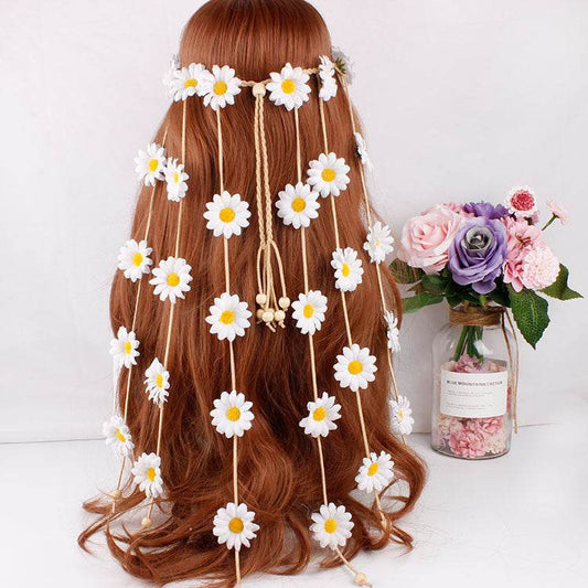 Bohemian Sun Flower Hair Band - Handmade Daisy Garland Accessory - Buy Center