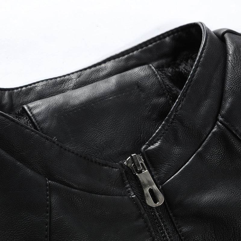 Buycenter Men's PU Leather Jacket - Plus Velvet Lining for Cozy Style - Buy Center