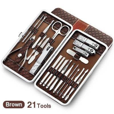 Nail Manicure Tool Kit Combo - 18 & 21-Piece Professional Set - Buy Center